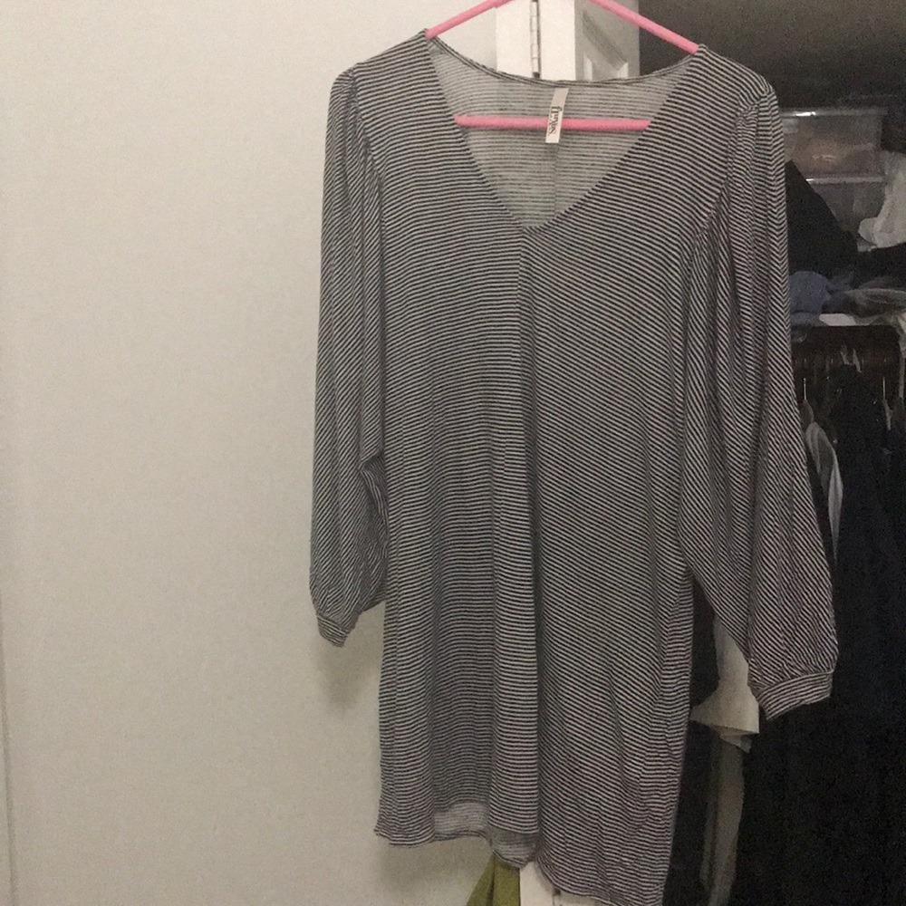 Fluxus striped cotton v-neck tunic